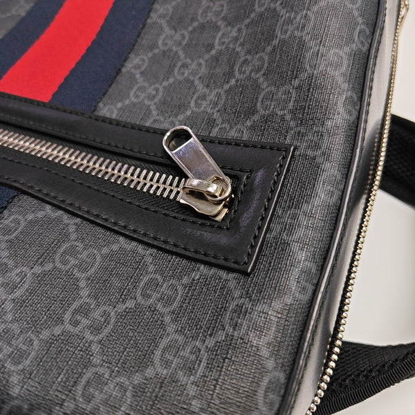 Monogram Coated Canvas Backpack Black