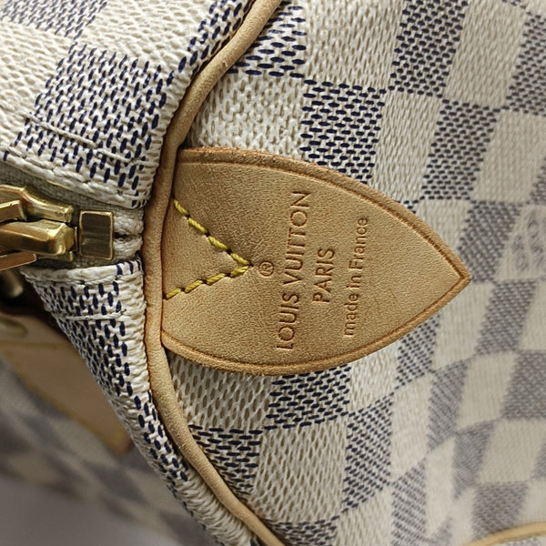 SPEEDY 25 Damier Azur Coated Canvas White