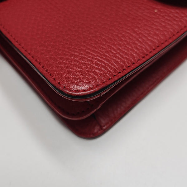 Interlocking G Small Calfskin Red
