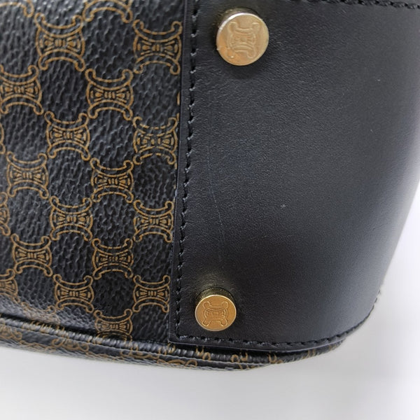 Coated Canvas Shoulder Bag Black