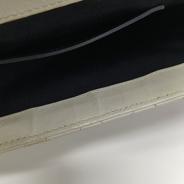Chevron Calfskin Shoulder Bag White