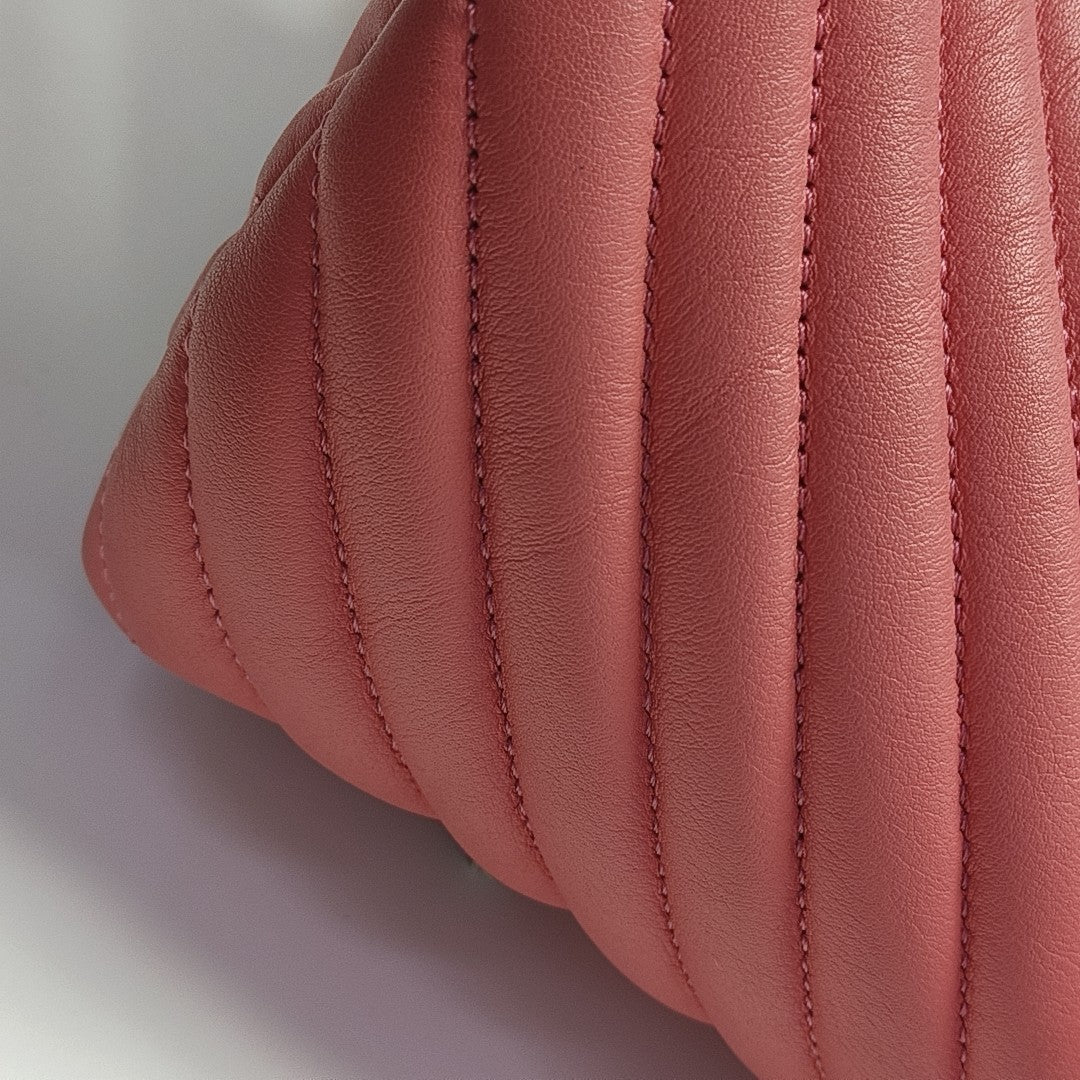 Chevron Calfskin Backpack Pink