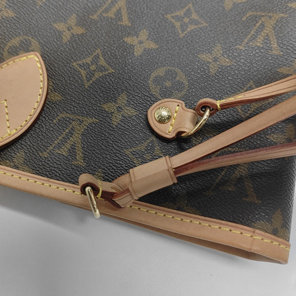 NEVERFULL MM Monogram Coated Canvas Brown