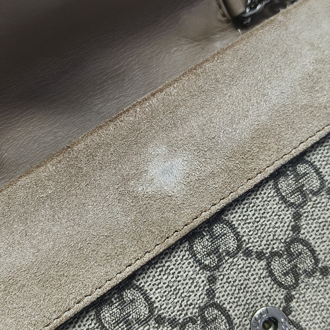 Dionysus Super Mini Monogram Coated Canvas Beige