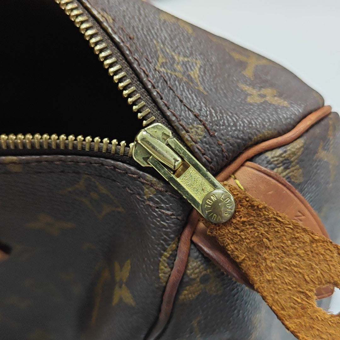 SPEEDY 30 Monogram Coated Canvas Brown
