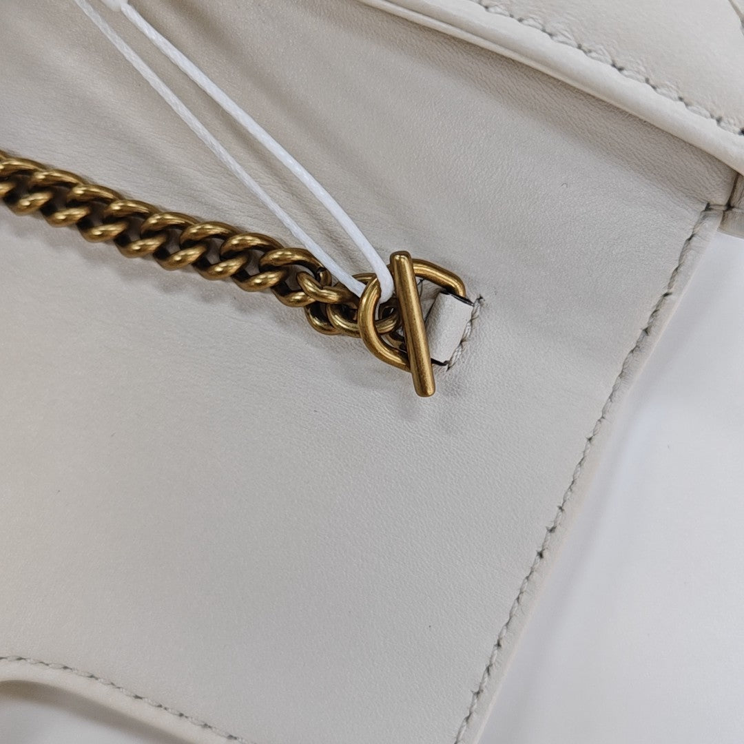 GG Marmont Mini Quilted Calfskin White