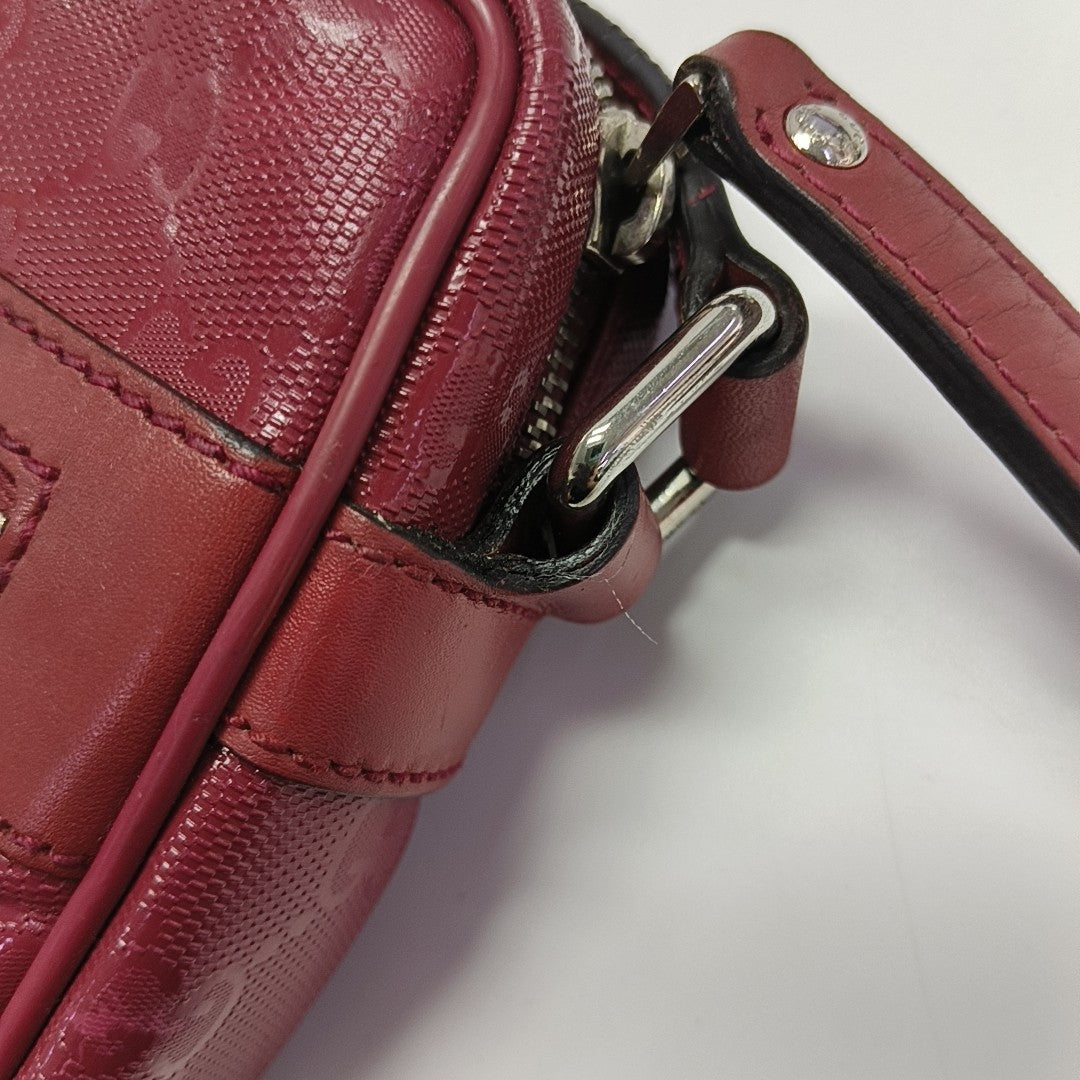 Monogram Coated Canvas Shoulder Bag Red