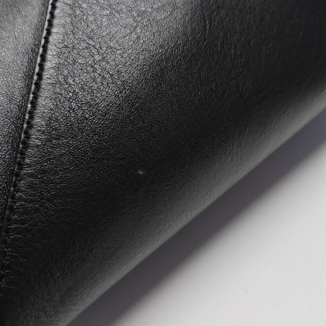 Puzzle Fold Medium Quilted Calfskin Black
