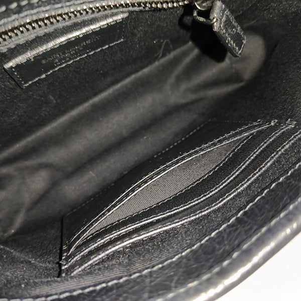 NIKI Mini Chevron, Quilted Calfskin Black