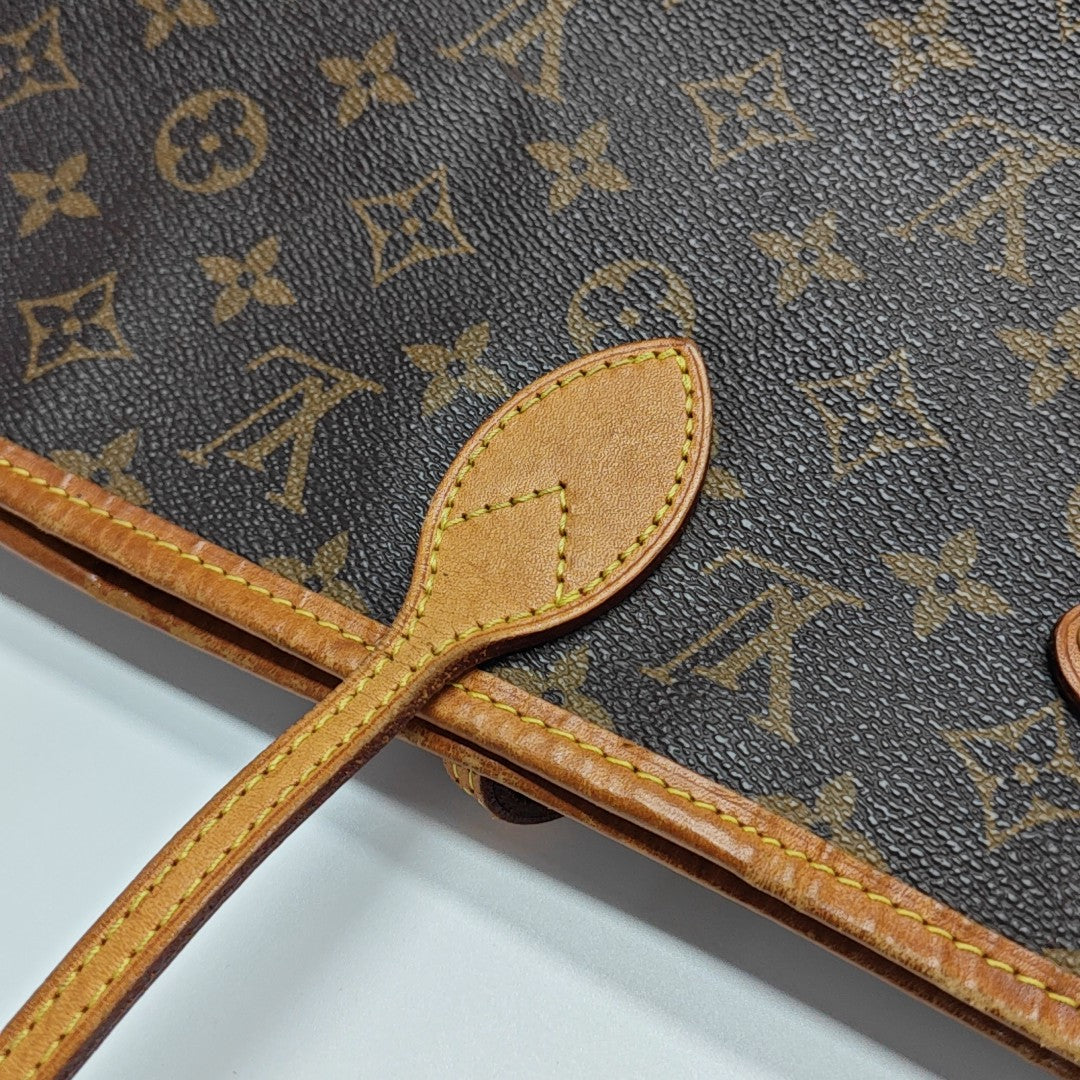 NEVERFULL MM Monogram Coated Canvas Brown
