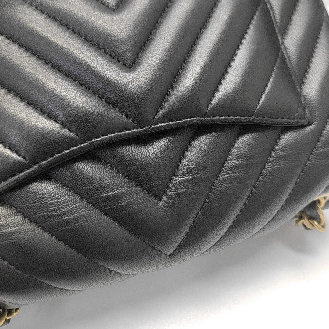 CLASSIC FLAP Mini Chevron Lambskin Black