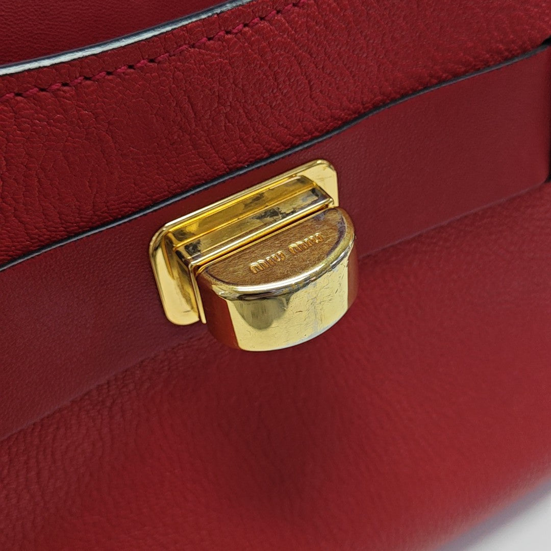 Calfskin Shoulder Bag Red