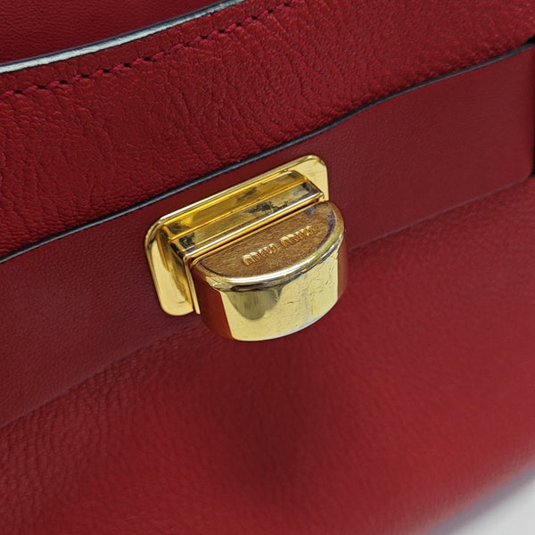 Calfskin Shoulder Bag Red