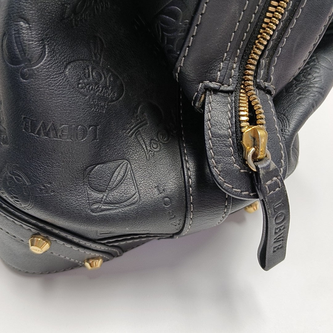 Calfskin Top Handle Bag Black