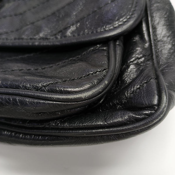 NIKI Medium Chevron Calfskin Black