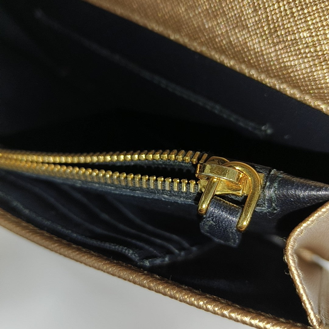 Saffiano Calfskin Crossbody Bag Beige