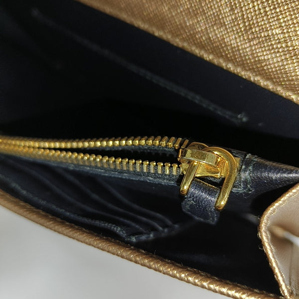 Saffiano Calfskin Crossbody Bag Beige