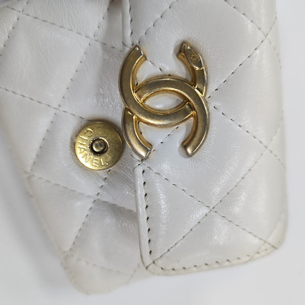 Quilted Calfskin Belt Bag White