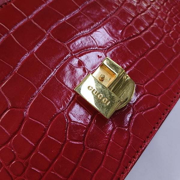Sylvie Mini Crocodile Red