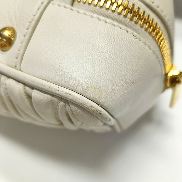 Authenticated pre-owned  Arcadie Matelassé Large Quilted Lambskin White - Shoulder Bag at Looply
