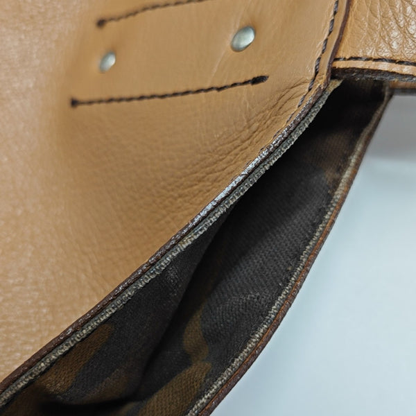 Calfskin Top Handle Bag Brown