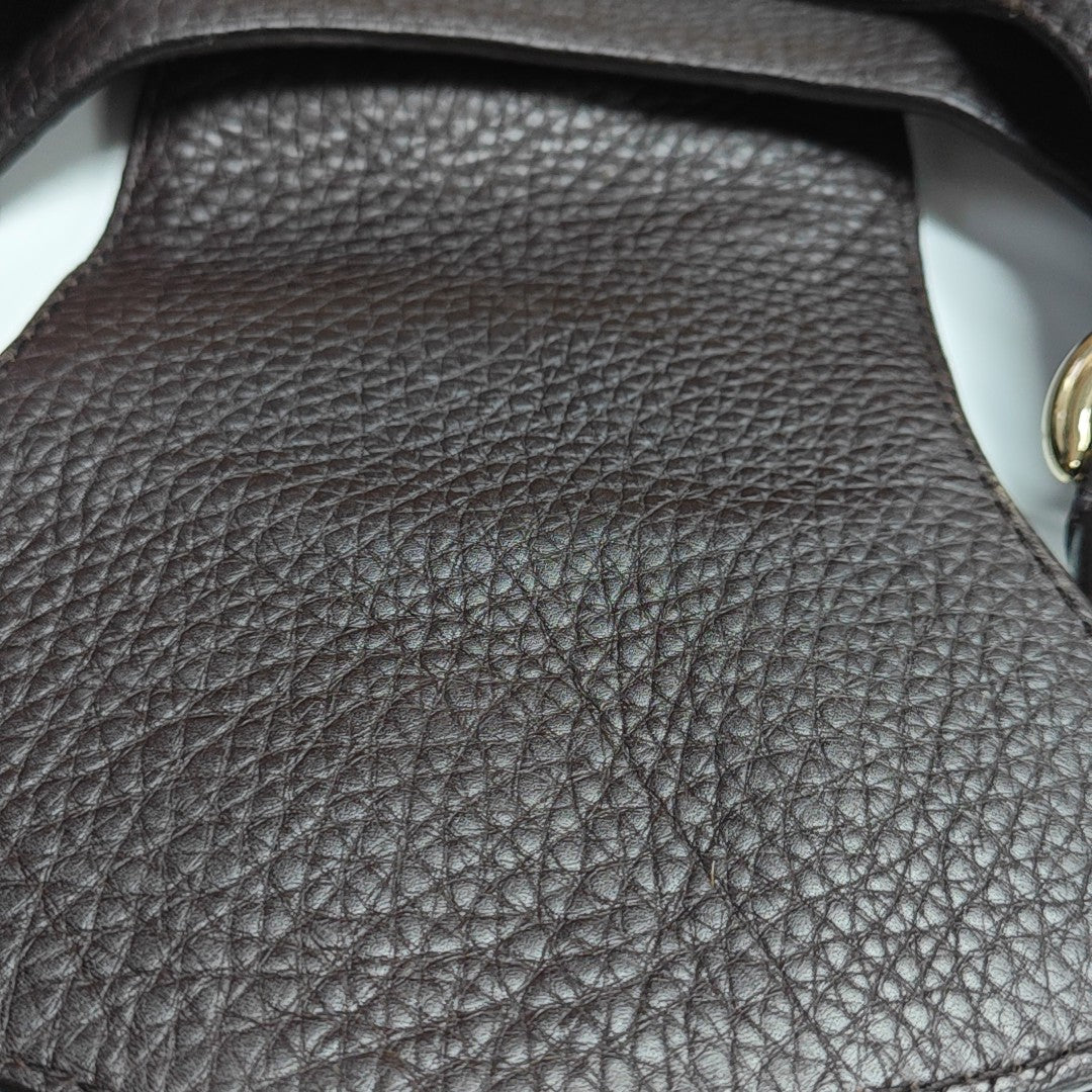 Calfskin Top Handle Bag Brown