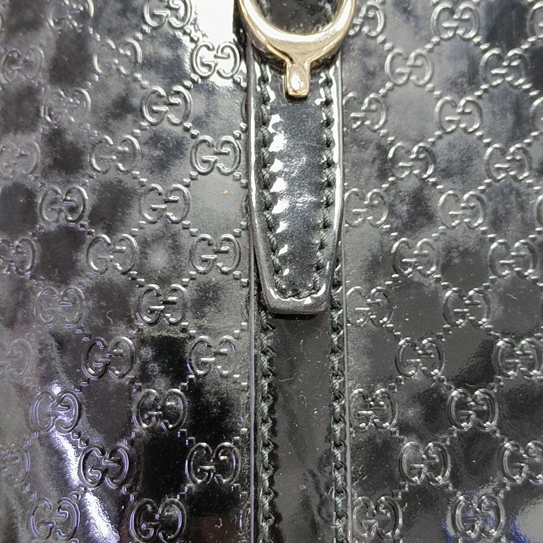 Microguccissima Monogram Patent Leather Black