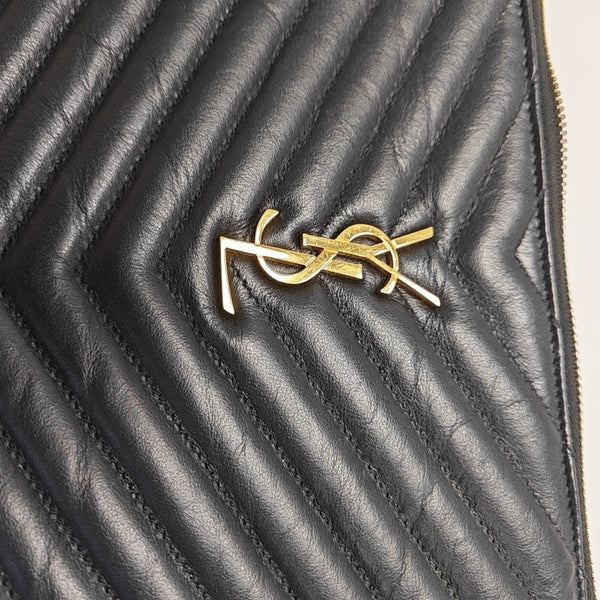 MONOGRAM Chevron Calfskin Black
