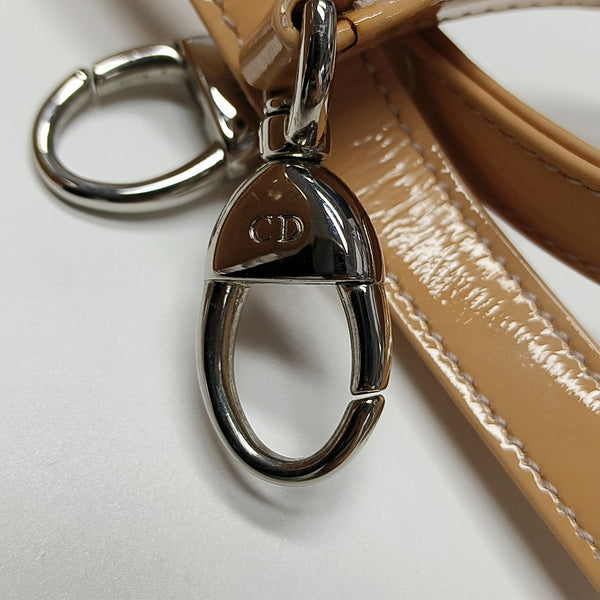 Lady Dior Medium Cannage Patent Leather Beige