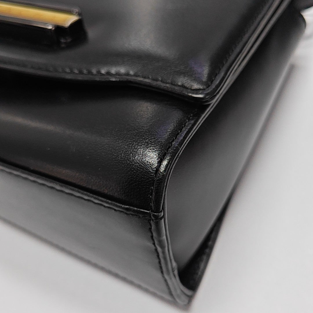 Leather Shoulder Bag Black