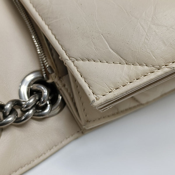 Crush Medium Quilted Calfskin Beige