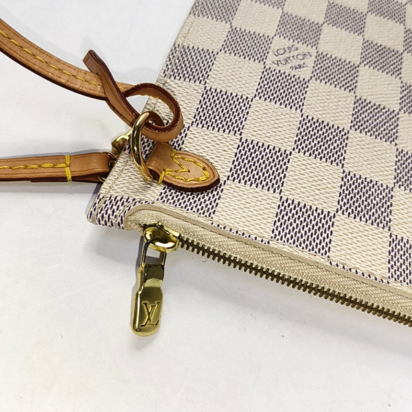 NEVERFULL MM Damier Azur Coated Canvas White