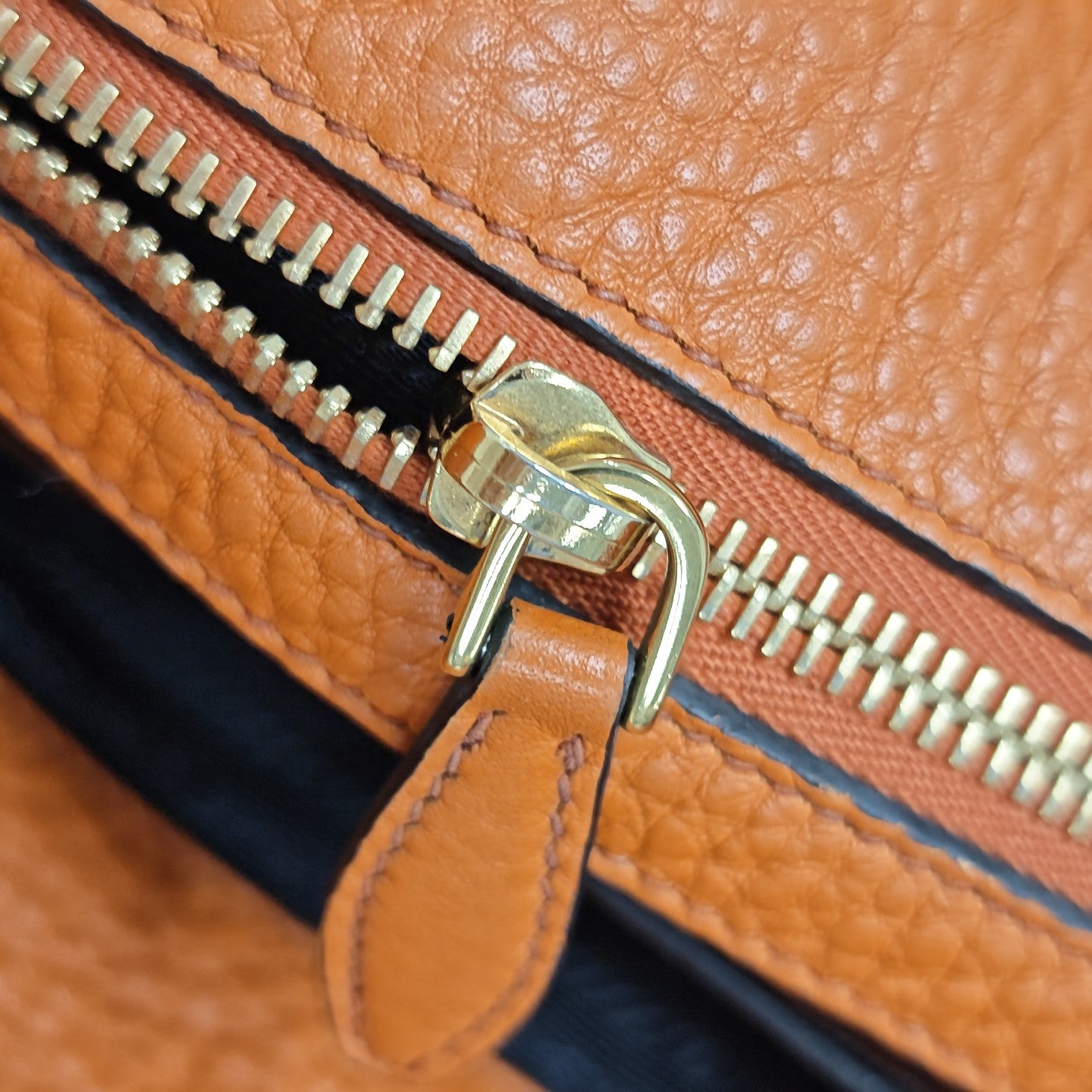 Calfskin Top Handle Bag Orange