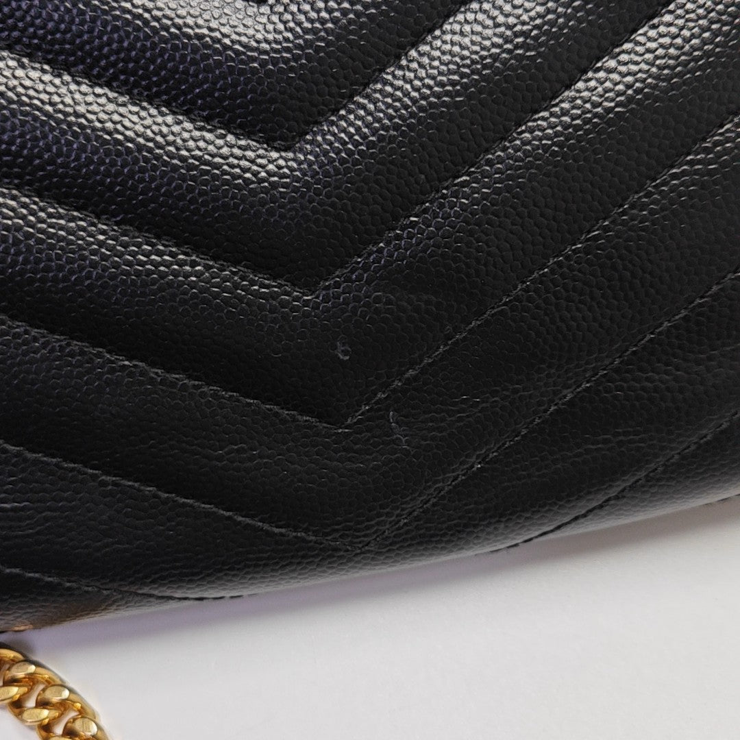 MONOGRAM Medium Chevron Calfskin Black