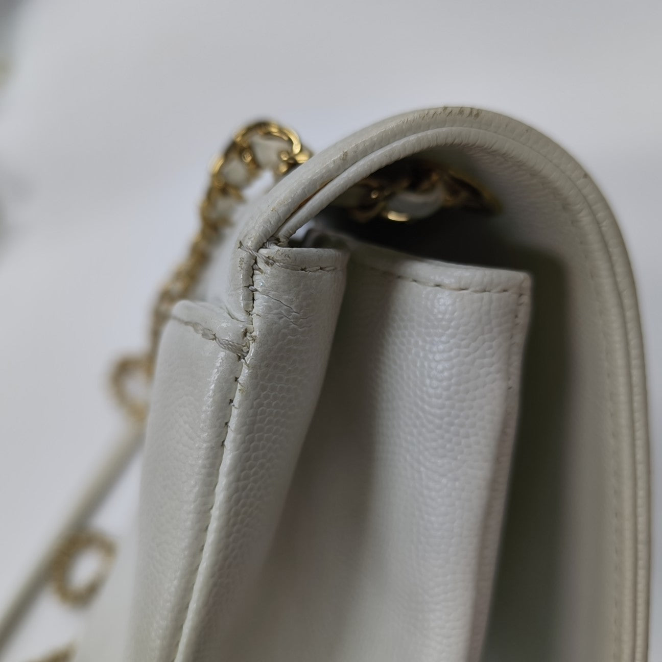 Calfskin Shoulder Bag White