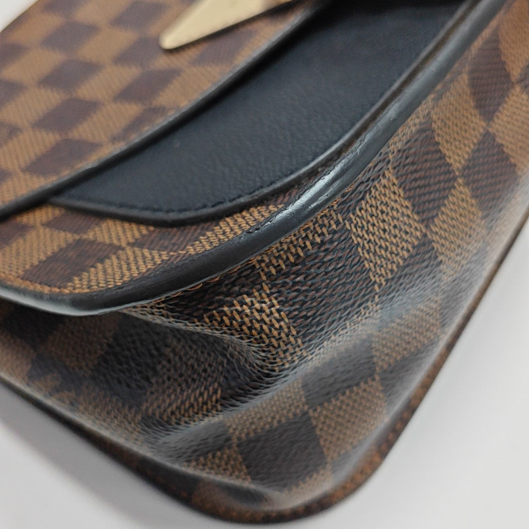 BEAUMARCHAIS Damier Ebene Coated Canvas Brown