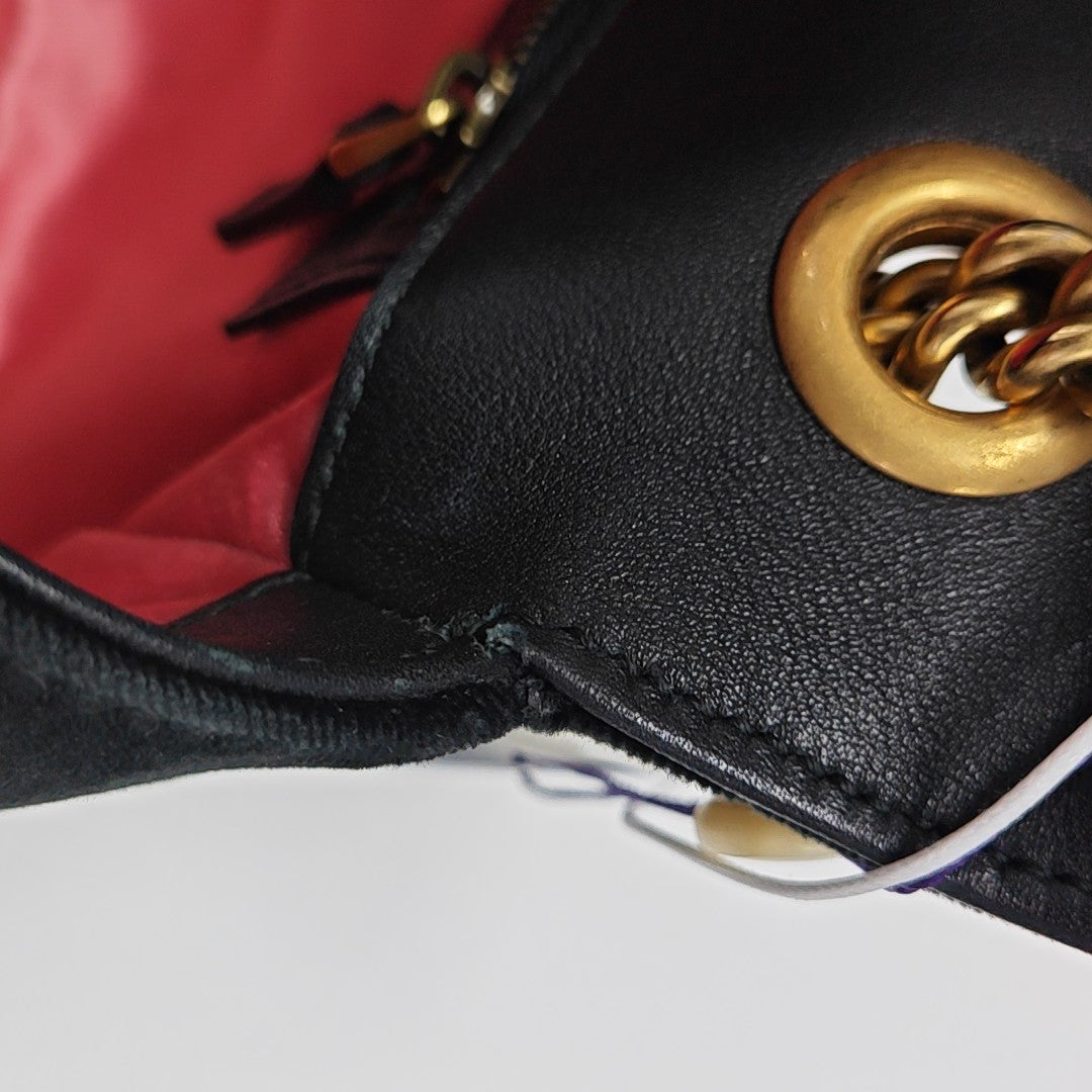 GG Marmont Medium Quilted Velvet Black