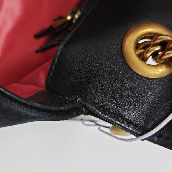 GG Marmont Medium Quilted Velvet Black