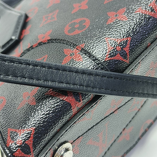 Monogram Coated Canvas Shoulder Bag Black