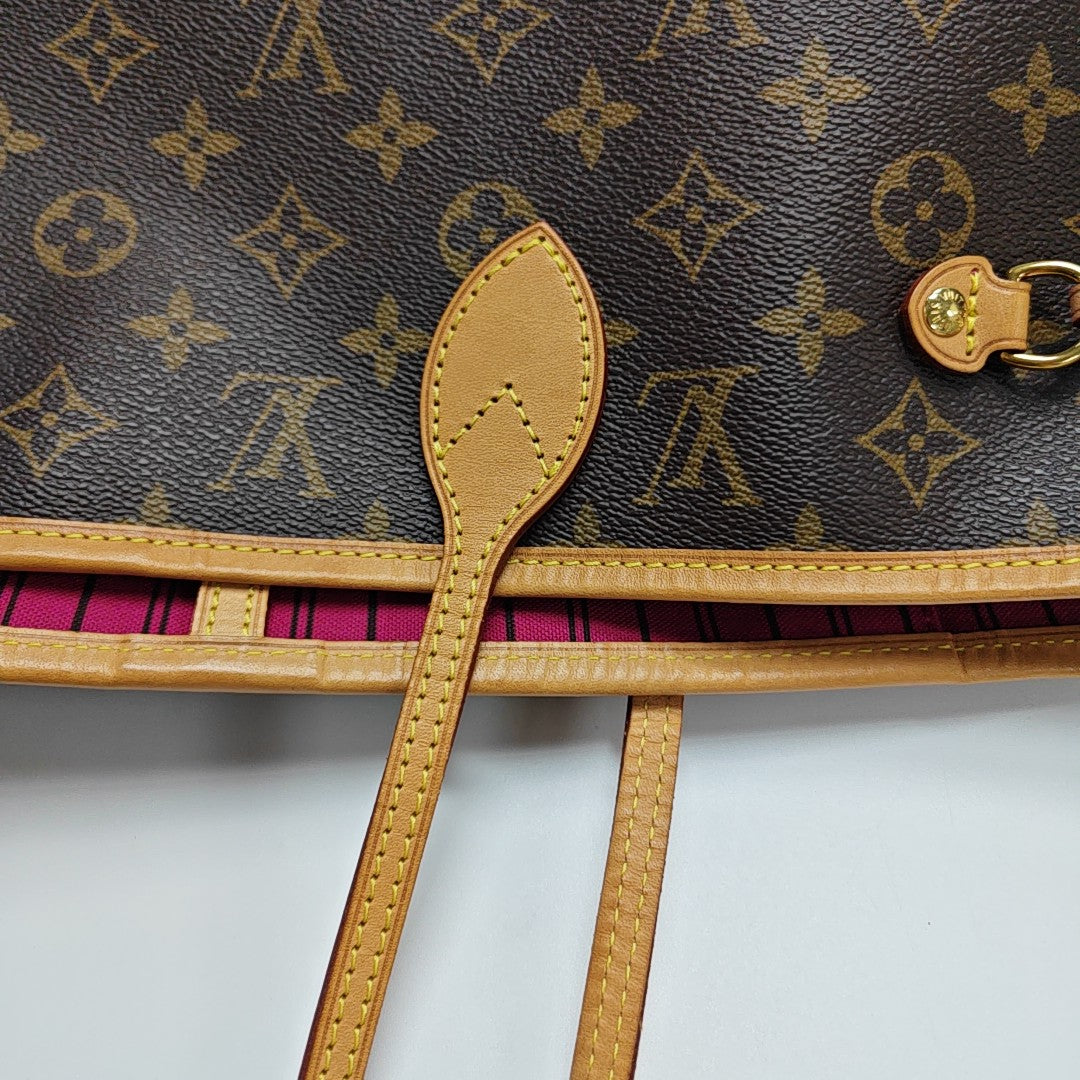 NEVERFULL MM Monogram Coated Canvas Brown