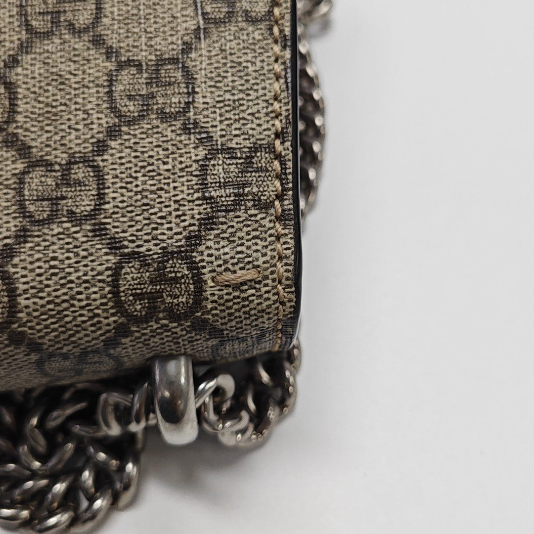 Dionysus Mini Monogram Coated Canvas Beige