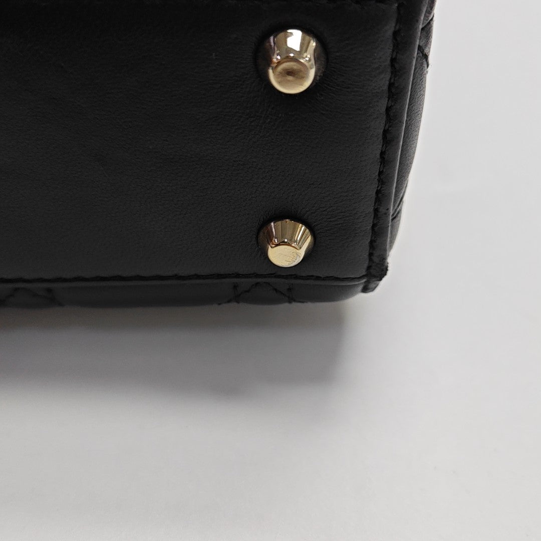 Lady Dior Mini Cannage Lambskin Black