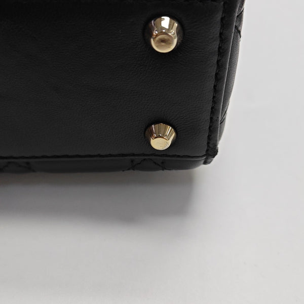 Lady Dior Mini Cannage Lambskin Black