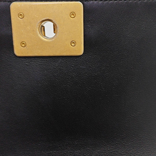BOY CHANEL Small Quilted Grained Calfskin Black
