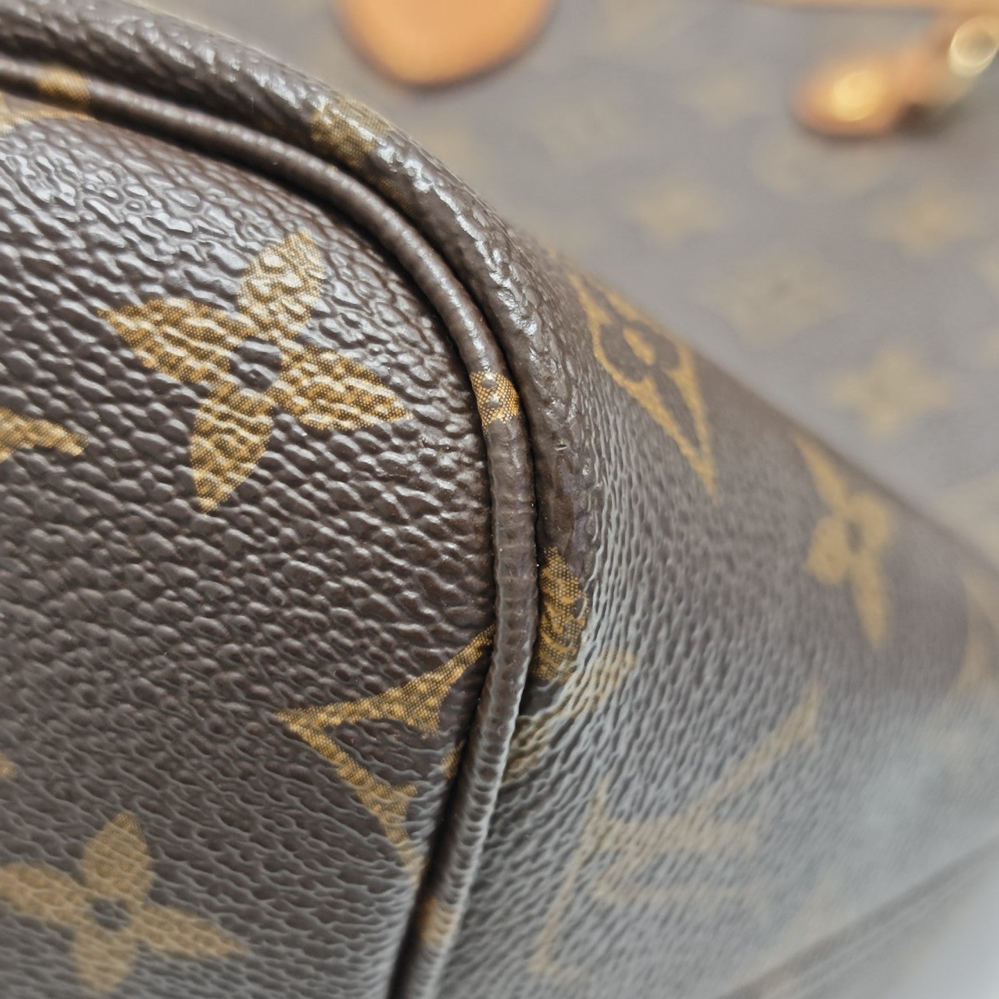 NEVERFULL MM Monogram Coated Canvas Brown