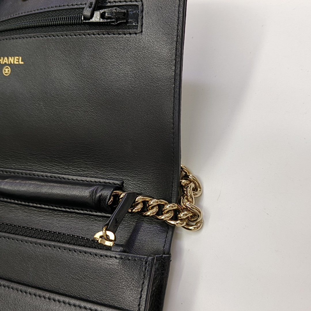 BOY CHANEL Mini Quilted Grained Calfskin Black