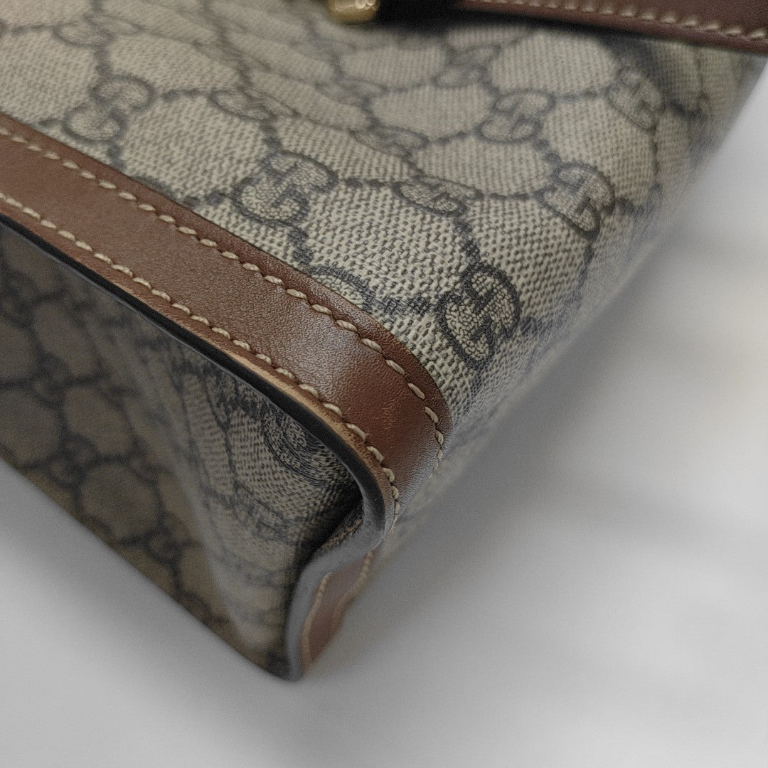 Padlock Medium Monogram Coated Canvas Beige