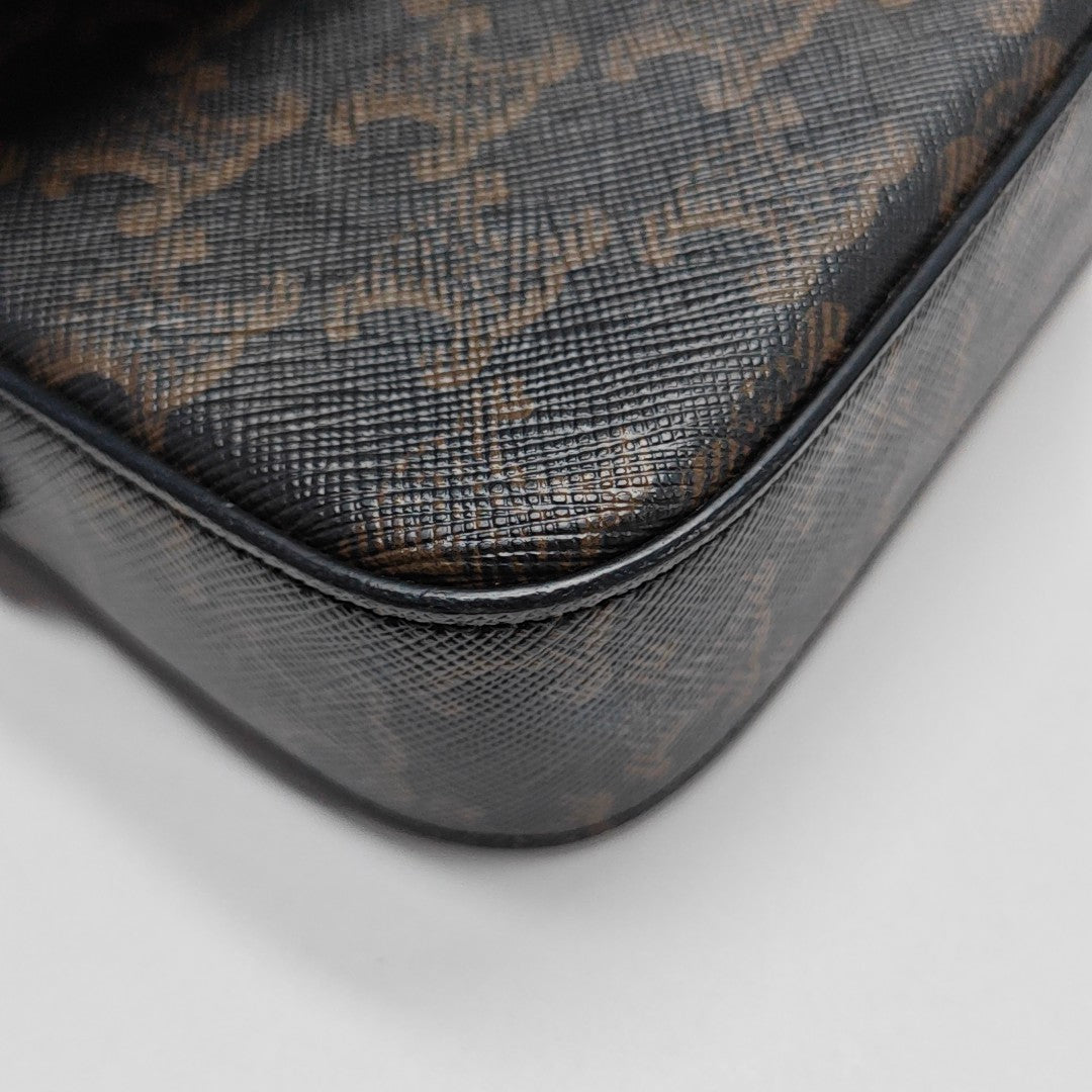TRIOMPHE Small Coated Canvas Brown