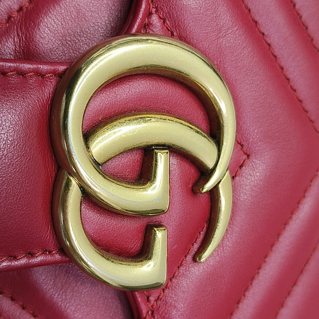 GG Marmont Mini Quilted Calfskin Red