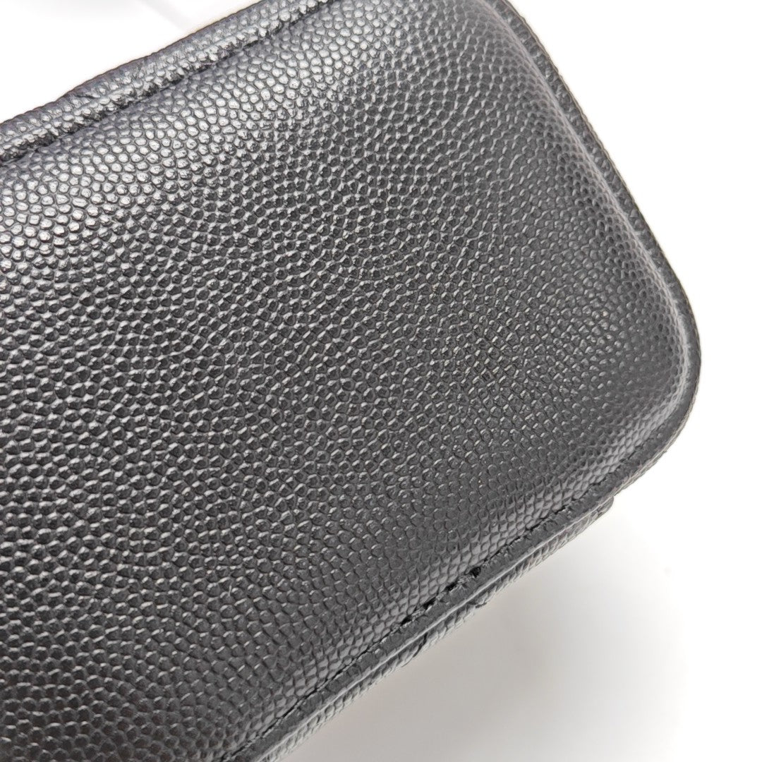 VANITY CASE Mini Quilted Grained Calfskin Black
